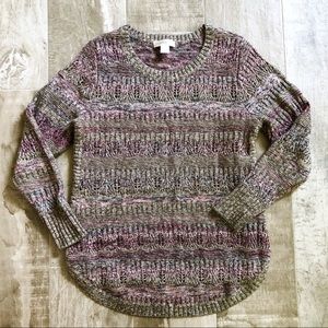 Christopher&Banks | Stripe Cable Knit Sweater Pink